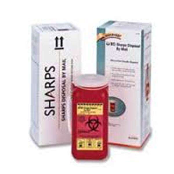 Mailer System Sharps 1.4qt Plastic Red/Clear 12/Case